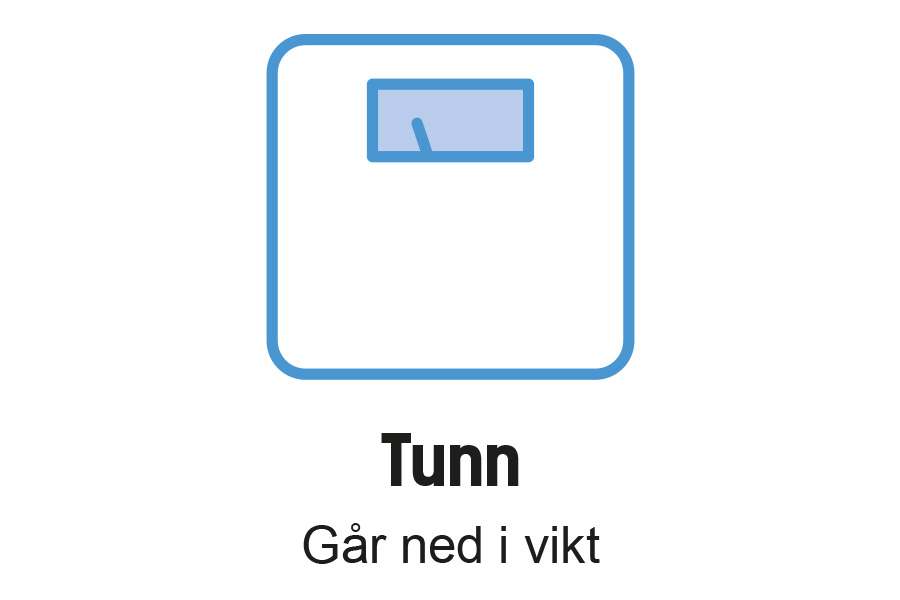 Symtom typ 1-diabetes, personen går ner i vikt hastigt