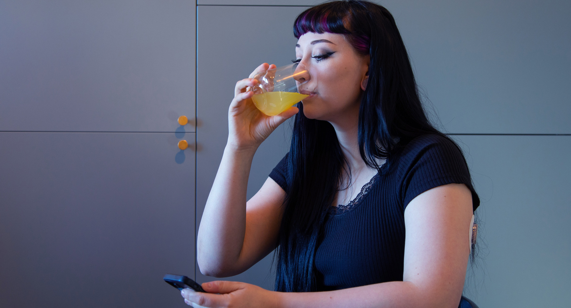 Lågt blodsocker, dricker juice